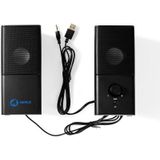 Nedis - KSANUX 2.0 - PC-luidsprekerset - Zwart - ABS Kunststof - 18W