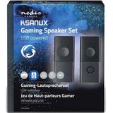 Nedis - KSANUX 2.0 - PC-luidsprekerset - Zwart - ABS Kunststof - 18W