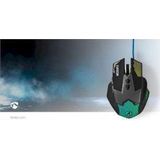 Nedis - GMWD200BK - Muis - Zwart - Bedraad - 7 Knoppen - 2400 DPI