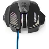 Nedis - GMWD200BK - Muis - Zwart - Bedraad - 7 Knoppen - 2400 DPI