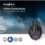 Gaming Muis - Bedraad - 800 / 1200 / 1600 / 2400 Dpi - Instelbare DPI - Aantal Knoppen: 7