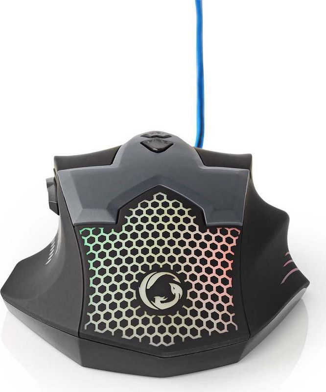 Nedis - GMWD200BK - Muis - Zwart - Bedraad - 7 Knoppen - 2400 DPI