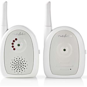 Nedis Audio babyfoon - babyfoon - FHSS - Terubelfunctie - 300 m - Werkt op batterijen/voeding - 6X AAA NiMH/HR03 - ABS - wit/grijs