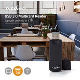 Nedis - USB Cardreader - Zwart - USB-A - 2 Kaartsleuven - USB3.0