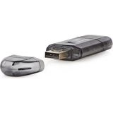 Nedis - USB Cardreader - USB-A Connector - 1 Kaartsleuf - Voor SD/MMC - USB2.0