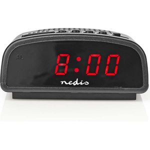 Nedis - Digitale Wekker - Bureauklok - Zwart - Met Snooze Functie