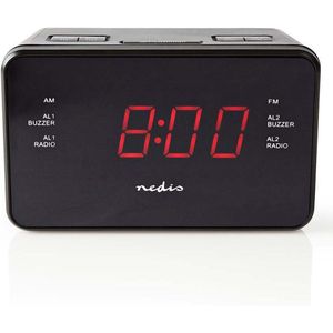 Nedis digitale wekkerradio met AM/FM-radio en AUX-ingang / zwart