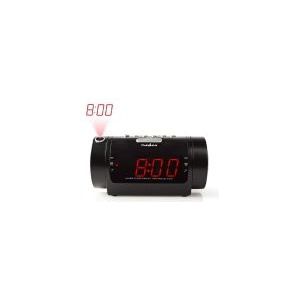 Nedis Digitale Wekkerradio - LED-Scherm - Tijdprojectie - AM / FM - Snoozefunctie - Slaaptimer - Aantal alarmen: 2 - Zwart