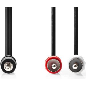 Nedis Stereo Audiokabel Male 2x RCA Male Vernikkeld Rond Zwart Envelop