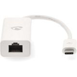 USB-C naar RJ45 Gigabit Ethernet LAN Adapter - Wit - USB3.0 - CAT6 - 0,15 Meter
