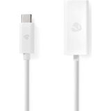 USB-C naar RJ45 Gigabit Ethernet LAN Adapter - Wit - USB3.0 - CAT6 - 0,15 Meter