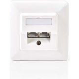 RJ45 - Wandcontactdoos - UTP - Cat5e - Inbouw/Opbouw - 2x RJ45