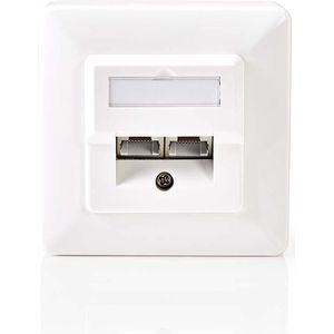 RJ45 - Wandcontactdoos - UTP - Cat5e - Inbouw/Opbouw - 2x RJ45