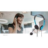 Nedis stereo on-ear headset - 2x 3,5mm Jack / blauw - 2 meter