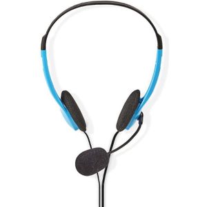 Nedis - Stereo On-Ear Headset - Blauw - 2x 3,5mm Jack - 2 Meter