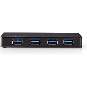 NEDIS - USB Hub - 4 Poorten - Stroomvoorziening via USB 3.0 - Aparte voeding - 5 Gbps - Externe voeding - 2 x 5"" harde schijven - Type C - Zwart UHUBU3420BK