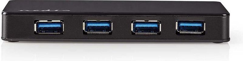 Nedis - USB Hub - 4 Poorten - USB 3.0 - Zwart - Externe Voeding - 0,80 Meter