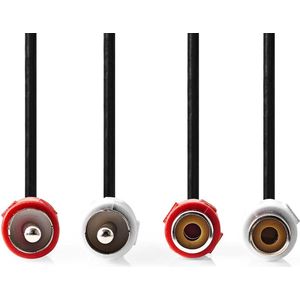 Nedis Stereo-Audiokabel | 2x RCA Male | 2x RCA Female | 2 m | 1 stuks - CAGB24205BK20 CAGB24205BK20