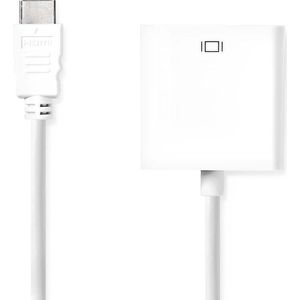 NEDIS HDMI™ -kabel | HDMI™ stekker | VGA-aansluiting / 3,5 mm bus | 1080p | vernikkeld | 0,20 m | recht | PVC | Box 0,20 m wit