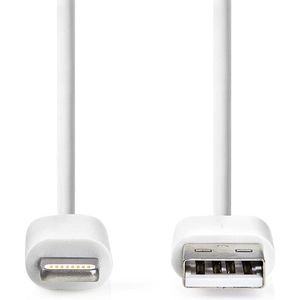 Nedis 8-pins Lightning naar USB-A kabel - USB2.0 - tot 2,4A / wit - 3 meter