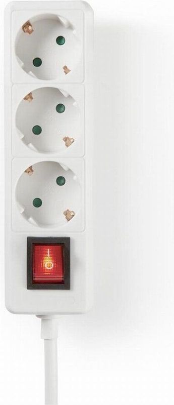 Stekkerdoos - Wit - PVC - 3-Weg Met Schakelaar