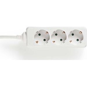 3-voudige Stekkerdoos - 3500W - 3 meter - Wit