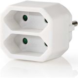 Nedis - Stroomverdeler Type F - Wit - PVC - Voor Binnengebruik