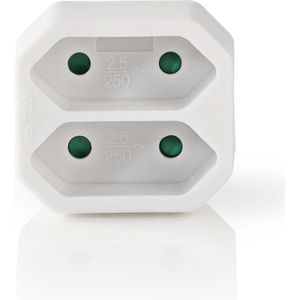 Nedis - Stroomverdeler Type F - Wit - PVC - Voor Binnengebruik