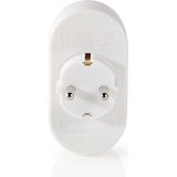 Verticale Stopcontact Splitter - 2-voudig - Geaard - Wit
