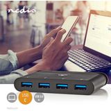 Nedis - USB-adapter - USB 3.2 Gen 1 - Zwart - 4X USB-A