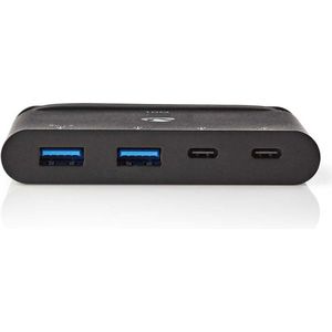 Nedis - USB-C Hub - USB 3.0 - Zwart - 100 Watt - 4 Havens