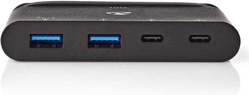 Nedis - USB-C Hub - USB 3.0 - Zwart - 100 Watt - 4 Havens