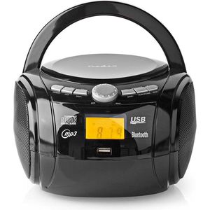Nedis CD-Speler Boombox / Netvoeding | Stereo | 9 W | FM | Bluetooth | Zwart | 1 stuks - SPBB100BK SPBB100BK
