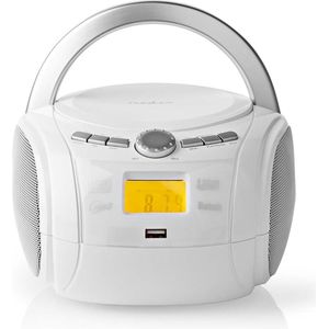 Nedis - SPBB100WT - Boombox - Wit - ABS - Bluetooth - FM-Radio - USB