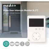 Nedis - Bel + Deurintercom - Wit - 4,3" Kleurenmonitor - Beveiligingscamera voor Deur