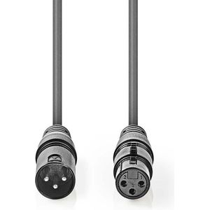 XLR kabel (m/v) | Nedis | 10 meter (Gebalanceerd, Stereo, 3-pins)