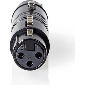 Nedis XLR-Adapter - XLR 3-Pins Female - XLR 3-Pins Female - Vernikkeld - Recht - Metaal - Zwart - 1 Stuks - Polybag