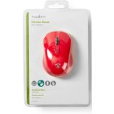 Nedis - Draadloze Muis - Rood - 800/1200/1600 DPI - 3 Knoppen - Ambidextrisch
