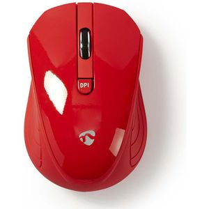 Nedis - Draadloze Muis - Rood - 800/1200/1600 DPI - 3 Knoppen - Ambidextrisch