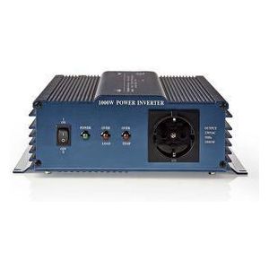 Inverter Pure Sinusgolf | Ingangsvoltage: 12 V DC | Apparaat stroomoutput: 1 | 230 V AC 50 Hz | 1000 W | Piekvermogen: 2000 W | Type stopcontact: F (CEE 7/3) | Screw Terminal | Rendement: 85 % | Zuivere sinusgolf | Zekering | Blauw