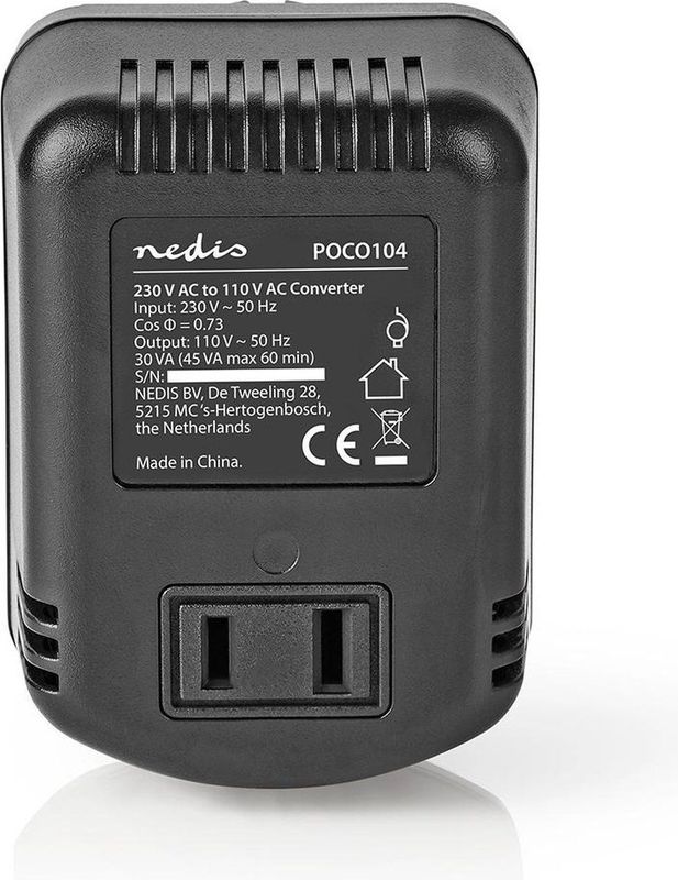 Transformator - 230V naar 110V - 30W - Niet Geaard