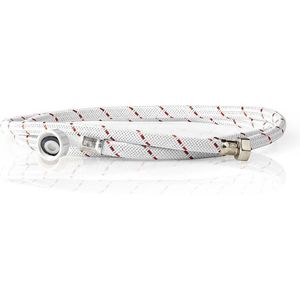 Nedis Nylon Toevoerslang - 1/2'' - 3/4'' - 10 Bar - 90 °C - 2.00 m - Toepassing: Schotel / Wasmachine - Nylon - Rood / Wit