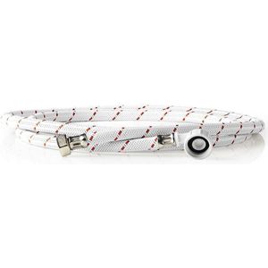 Nedis Nylon Toevoerslang - 1/2'' - 3/4'' - 10 Bar - 90 °C - 2.50 m - Toepassing: Schotel / Wasmachine - Nylon - Rood / Wit