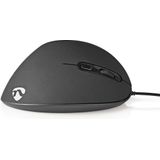 Nedis - Ergonomische USB Muis - Zwart - USB-A - 3600 dpi - 1,6 Meter