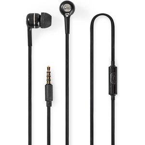 In-ear Oordopjes - met Microfoon - 1,2 meter - Zwart