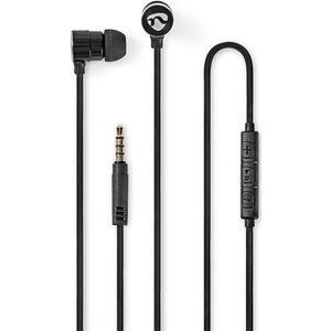 Nedis premium stereo in-ear earphones met microfoon / zwart - 1,2 meter