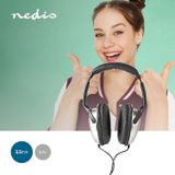 Nedis Over-ear Koptelefoon - 2.70m Kabellengte - Volumebediening - Zilver/Zwart