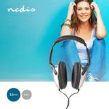 Nedis Over-ear Koptelefoon - 6.00m Kabellengte - Volumebediening - Zilver/Zwart