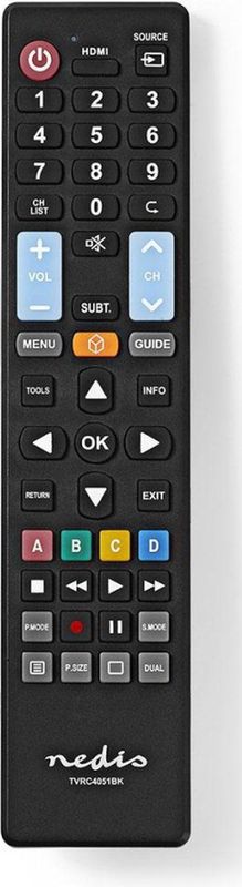 Nedis TVRC4051BK Reserve-afstandsbediening Voorgeprogrammeerd Bediening 5 Apparaten