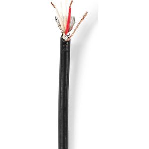 Microfoonkabel - 2 x 0,35mm2 - 100 Meter - Zwart - Gebalanceerde Audiokabel